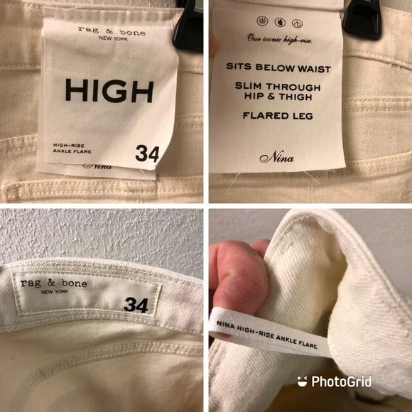 Rag & Bone Nina High Rise Ankle Flare Denim Jeans - Picture 10 of 13